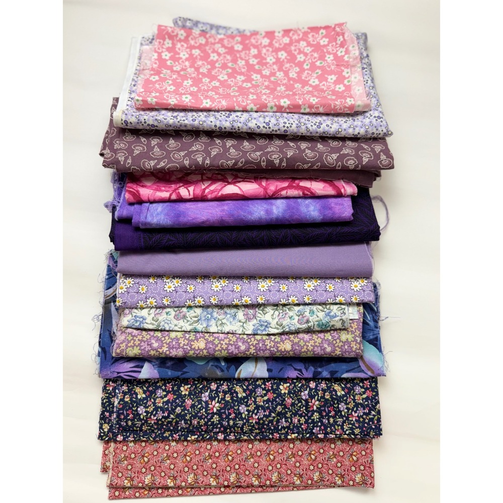 Vintage Fabric Lot About 6 yards of Random Size Cuts